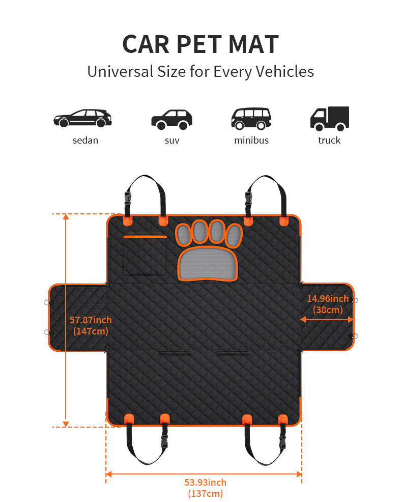 Waterproof Car Backseat Pet Mat – Durable Dog Seat Cover & Travel Protector